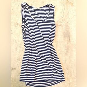 Blue and white stripped tank top in small